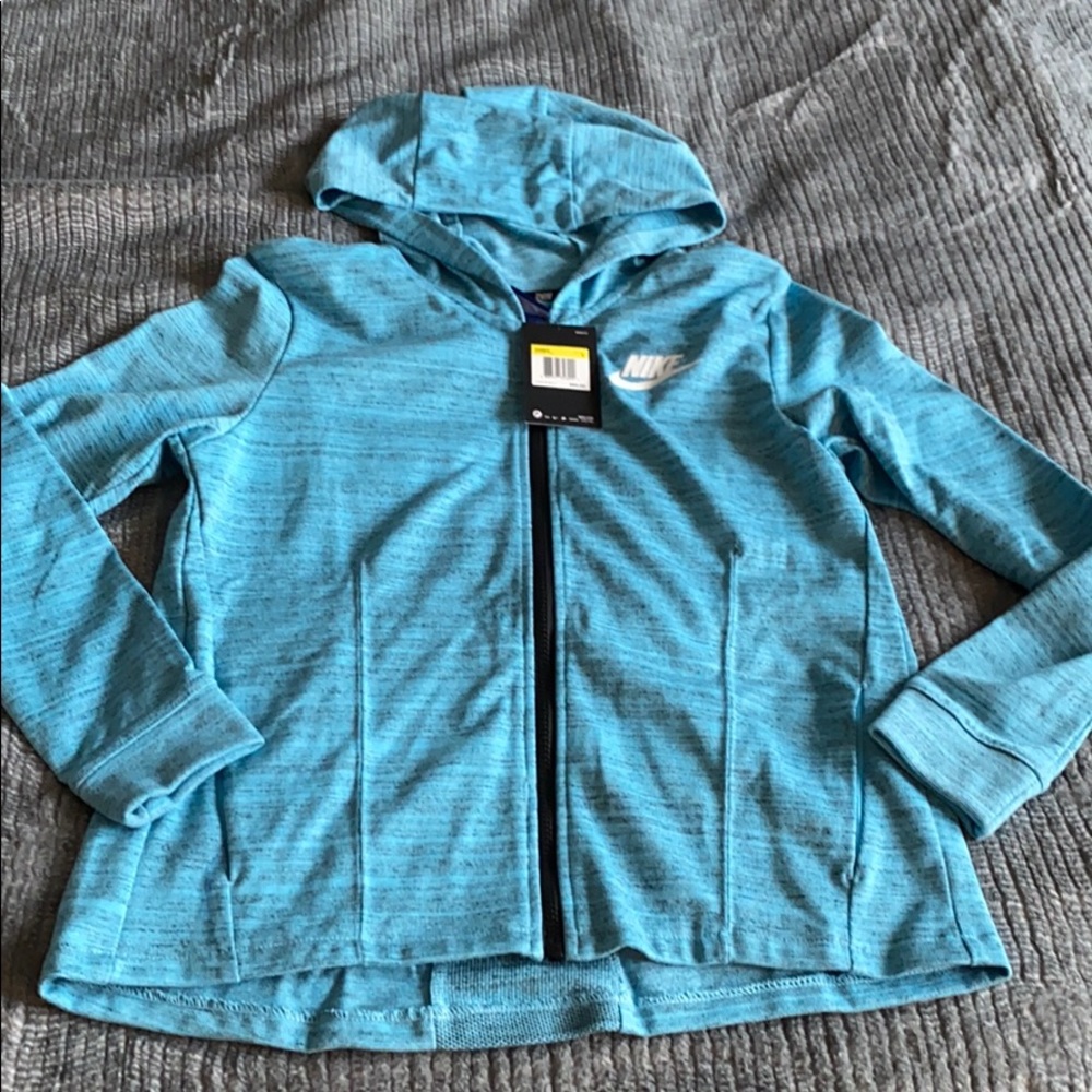 Nike Athletic Zip Hoodie Marled Blue Small NWT